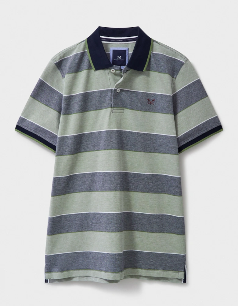 Men's Oxford Stripe Polo Oil Green/Heritage Dark Navy/Heritage White