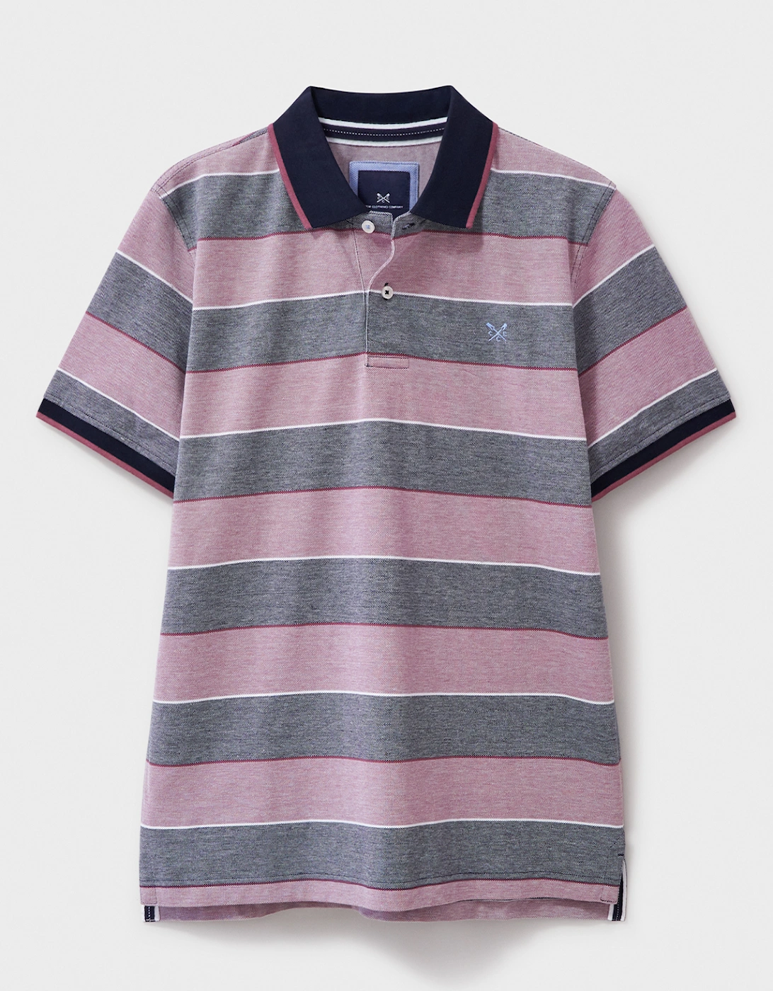 Men's Oxford Stripe Polo Deco Rose/Heritage Dark Navy/Heritage White