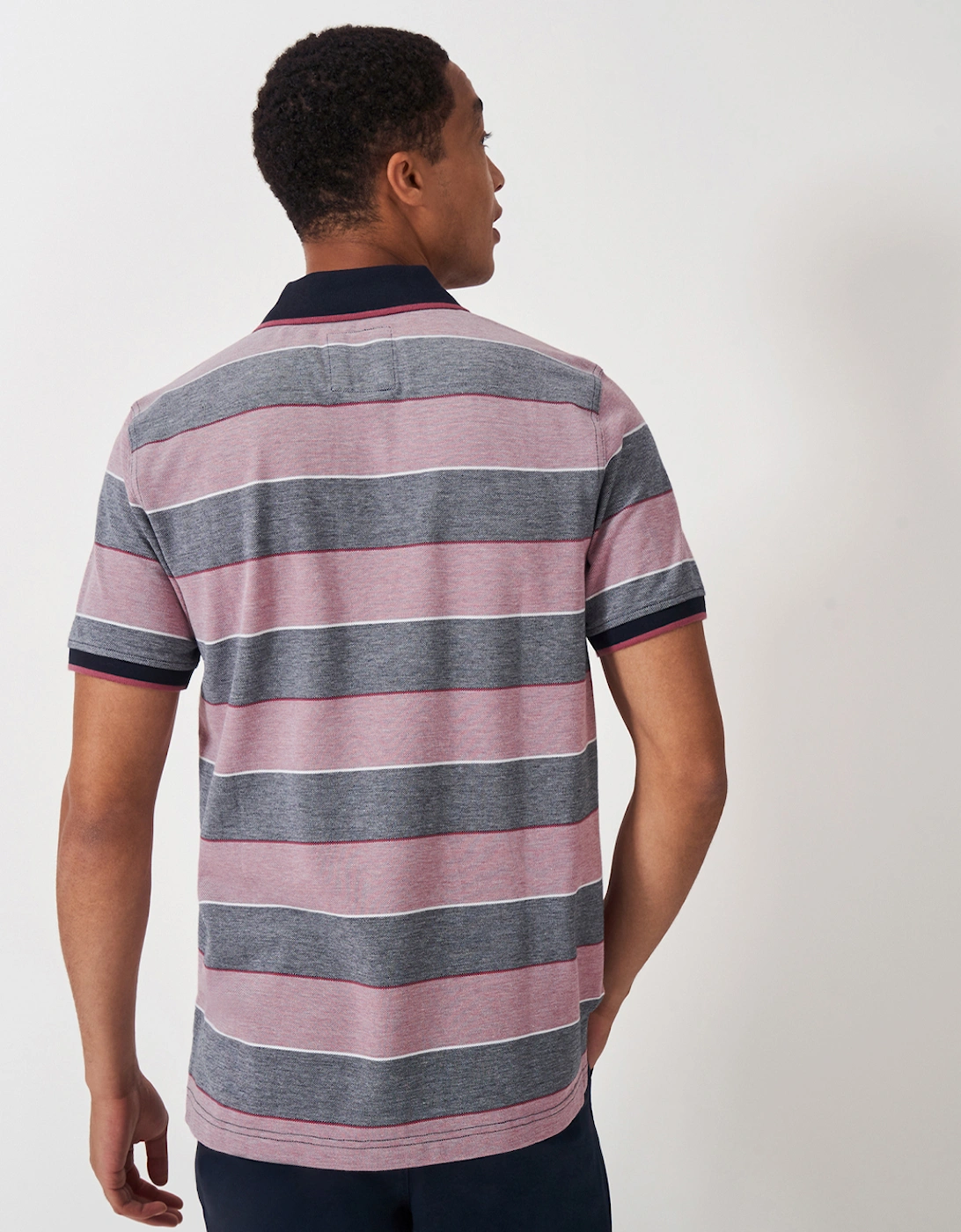 Men's Oxford Stripe Polo Deco Rose/Heritage Dark Navy/Heritage White