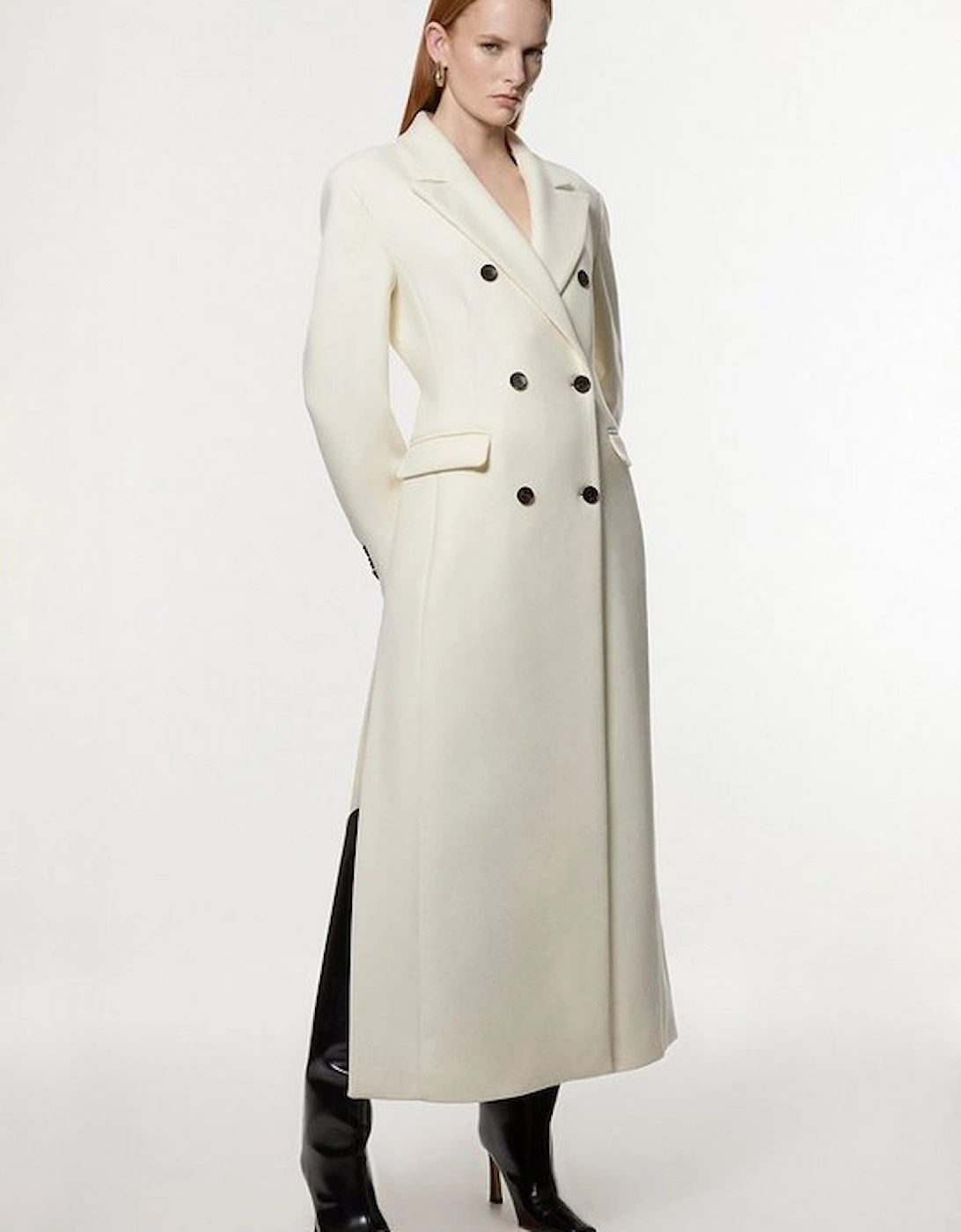 Italian Wool Mix Maxi Double Breasted Tailored Coat, 5 of 4