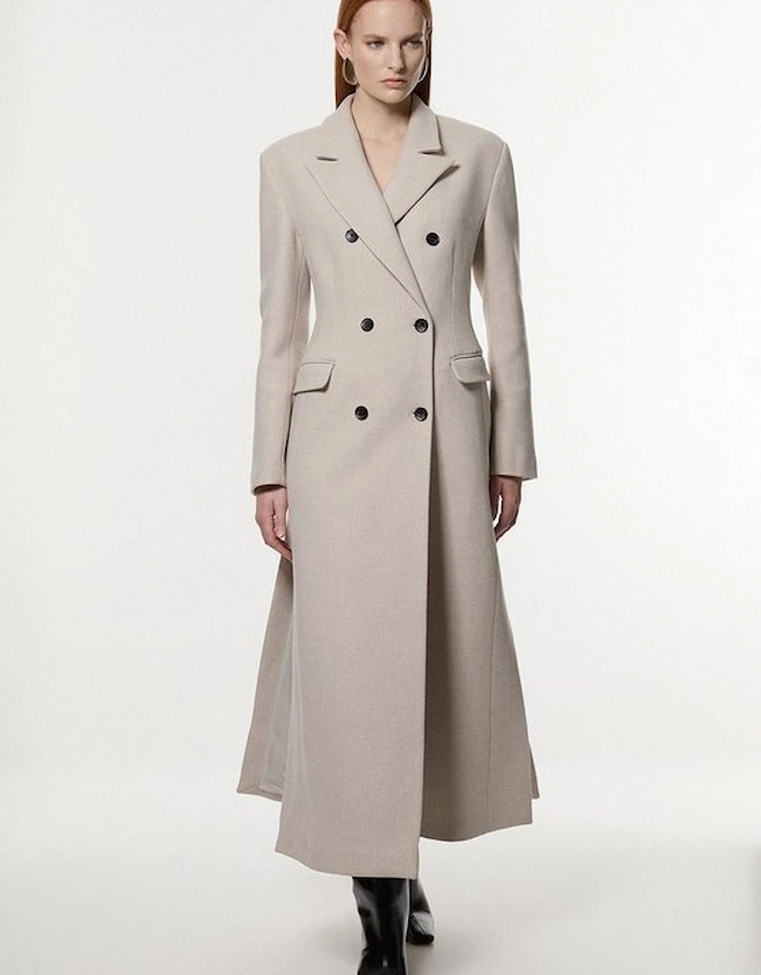 Italian Wool Mix Maxi Double Breasted Tailored Coat, 5 of 4