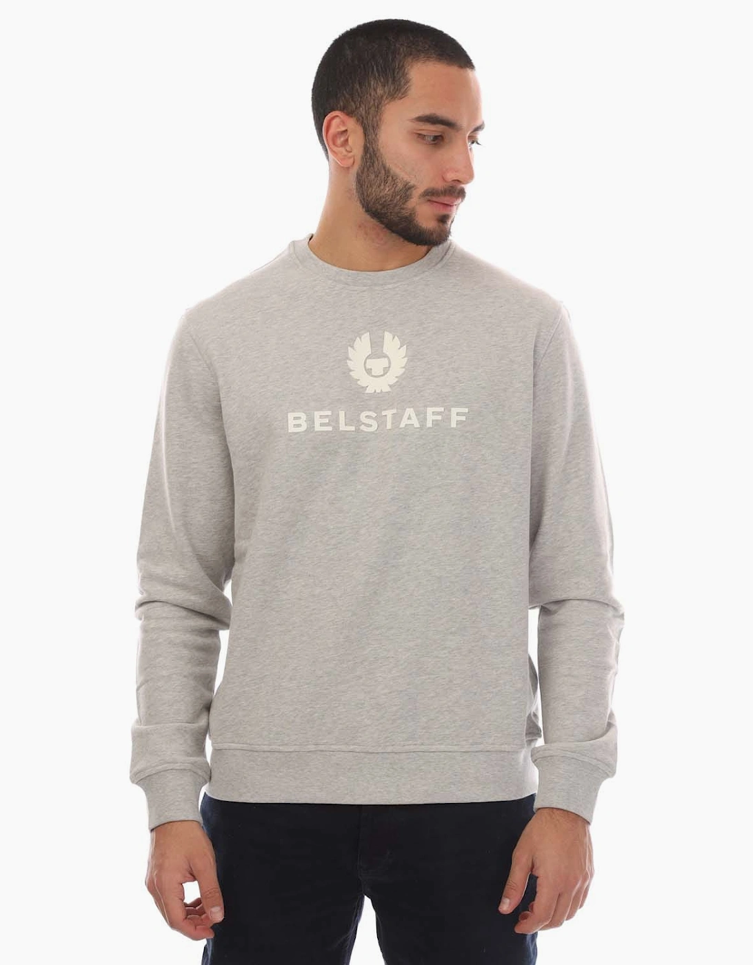 Belstaff Men's Silver Signature Crewneck Sweatshirt - : S