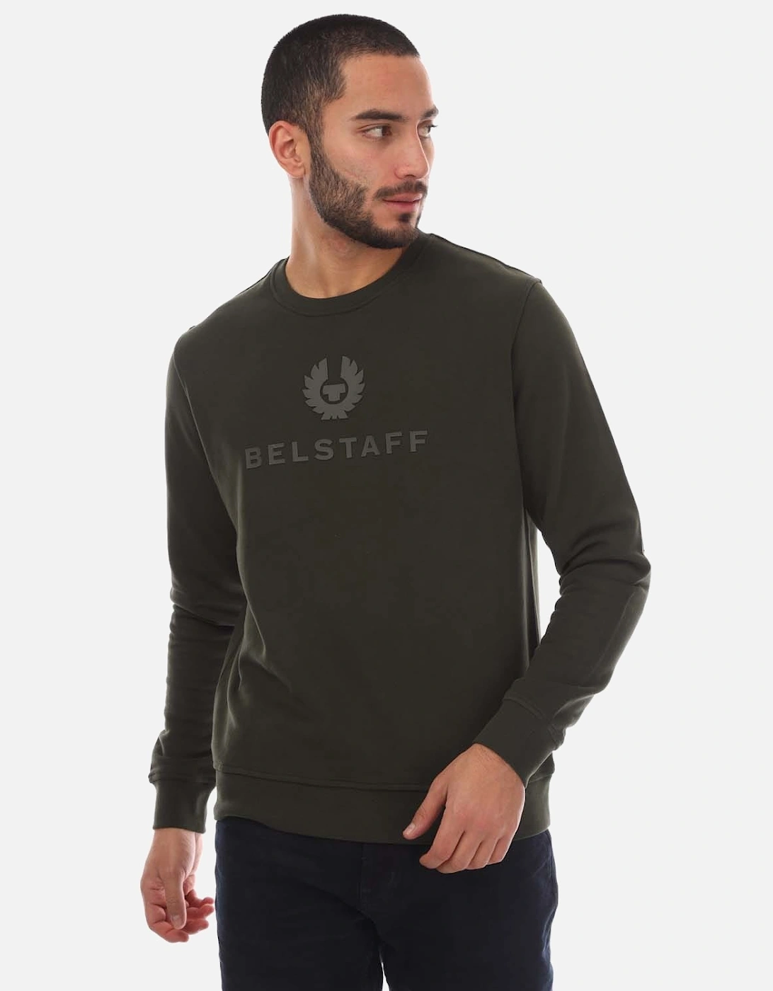 Belstaff Men's Green Signature Crewneck Sweatshirt - : S