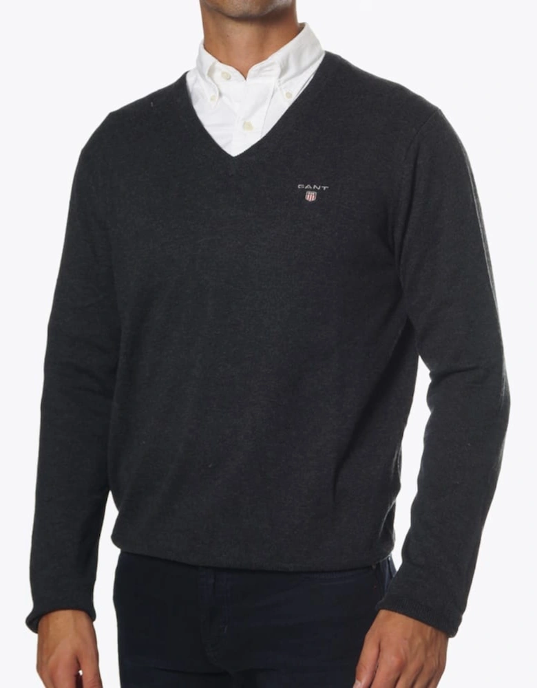 Mens Classic Cotton V-Neck Sweatshirt