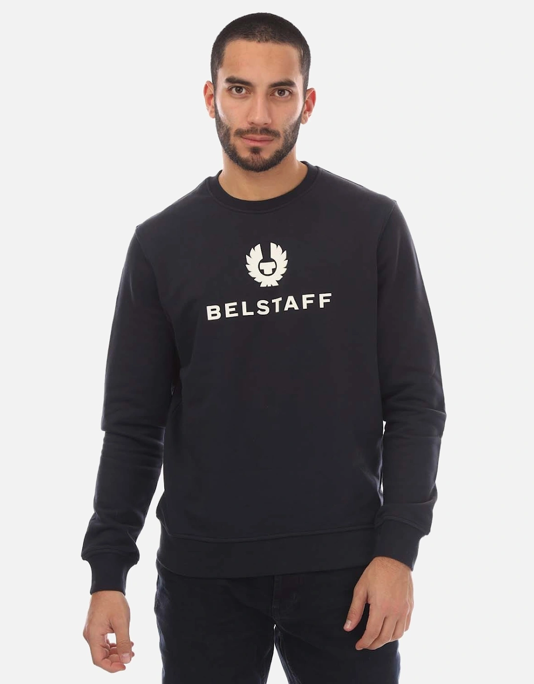 Belstaff Men's Navy Signature Crewneck Sweatshirt - : 2XL