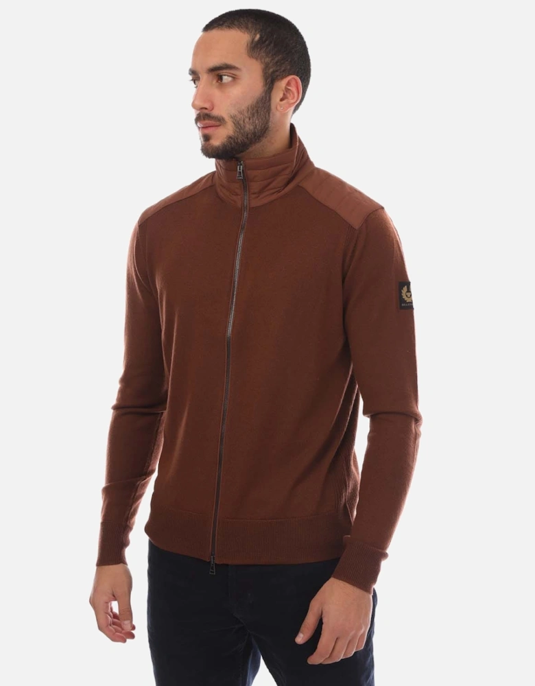 Merino Wool Kebly Zip Cardigan