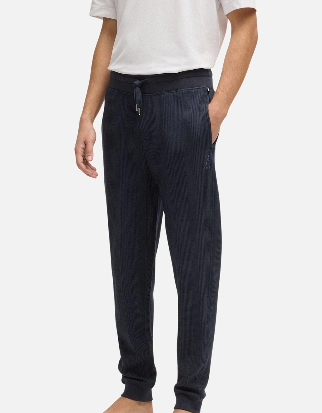 Waffle Structure Jogging Bottoms, Dark Blue