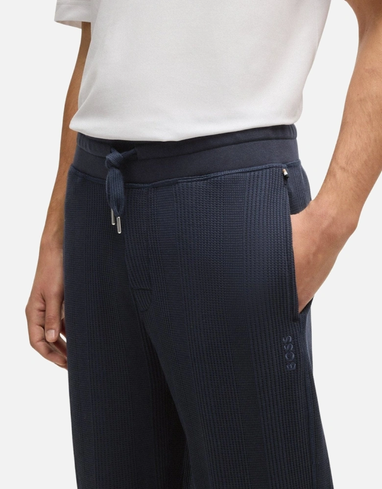 Waffle Structure Jogging Bottoms, Dark Blue