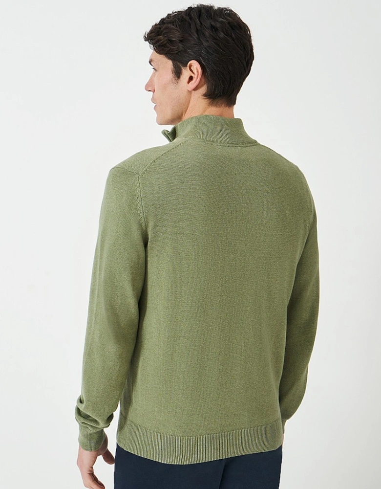 Men's Organic Cotton Classic 1/2 Zip Knit Artichoke Marl