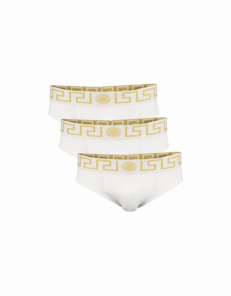 3-Pack Greca Border Briefs, White