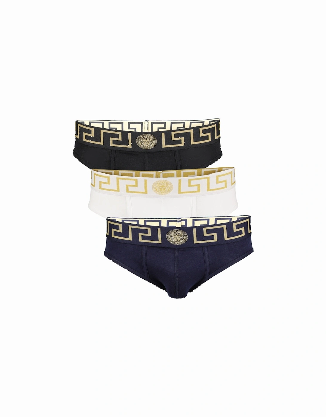 3-Pack Greca Border Low-Rise Briefs, Black/White/Navy, 4 of 3