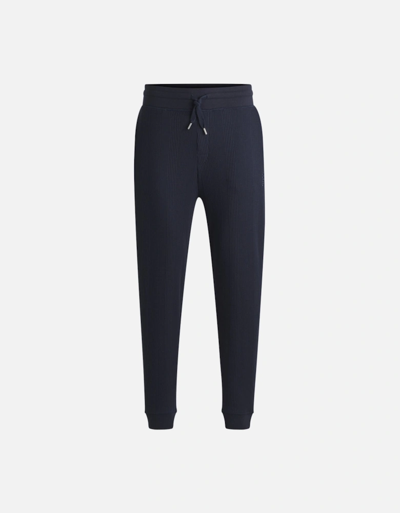 Regular-rise Waffle Structure Jogging Bottoms, Dark Blue