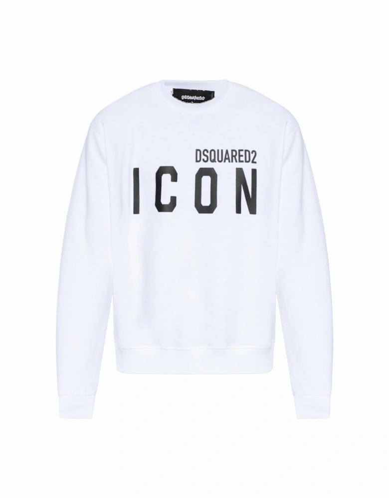 Icon Logo Cool Fit White Sweatshirt