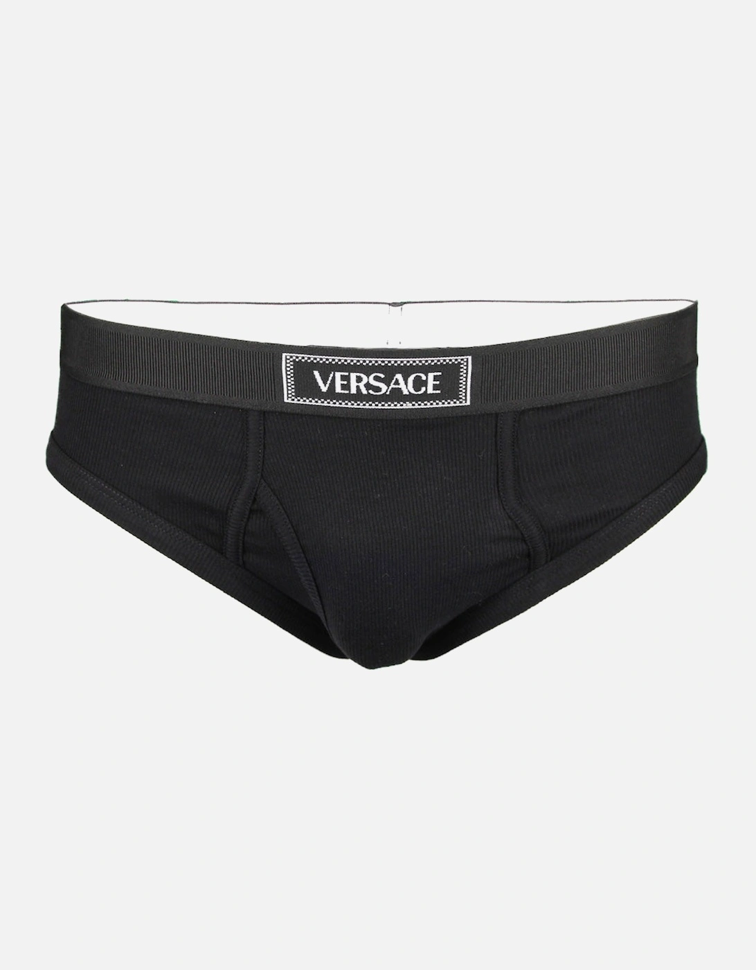 90s Vintage Logo Ribbed Briefs, Black, 2 of 1