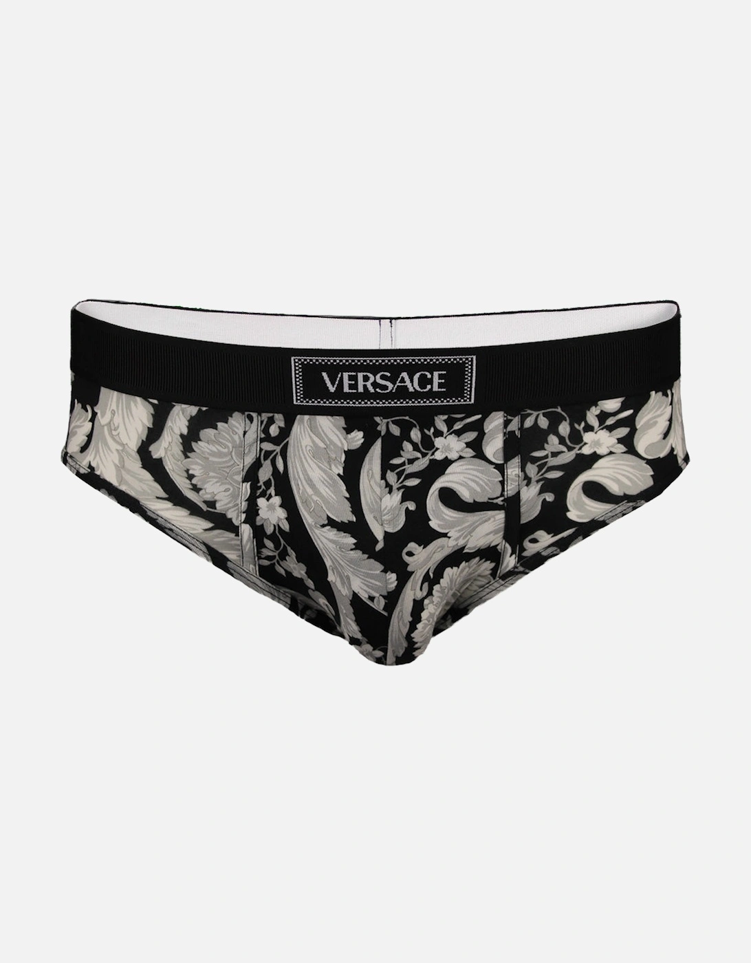 90s Vintage Logo Barocco Print Briefs, Black/Grey, 4 of 3