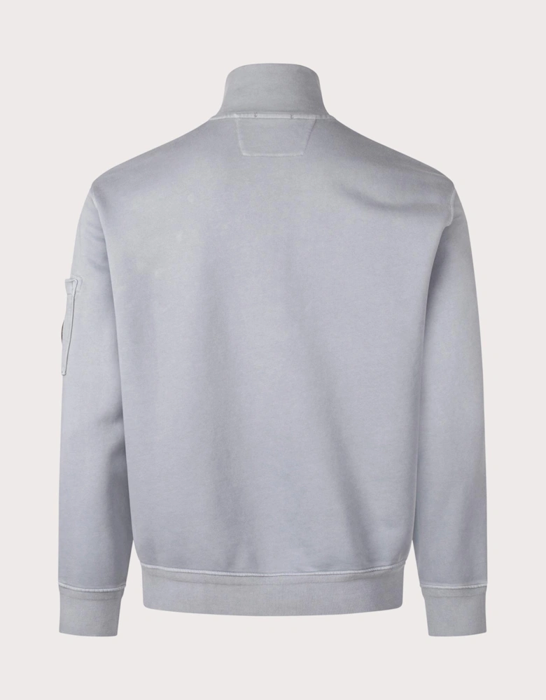 Cotton Diagonal Quarter Zip Sweatshirt