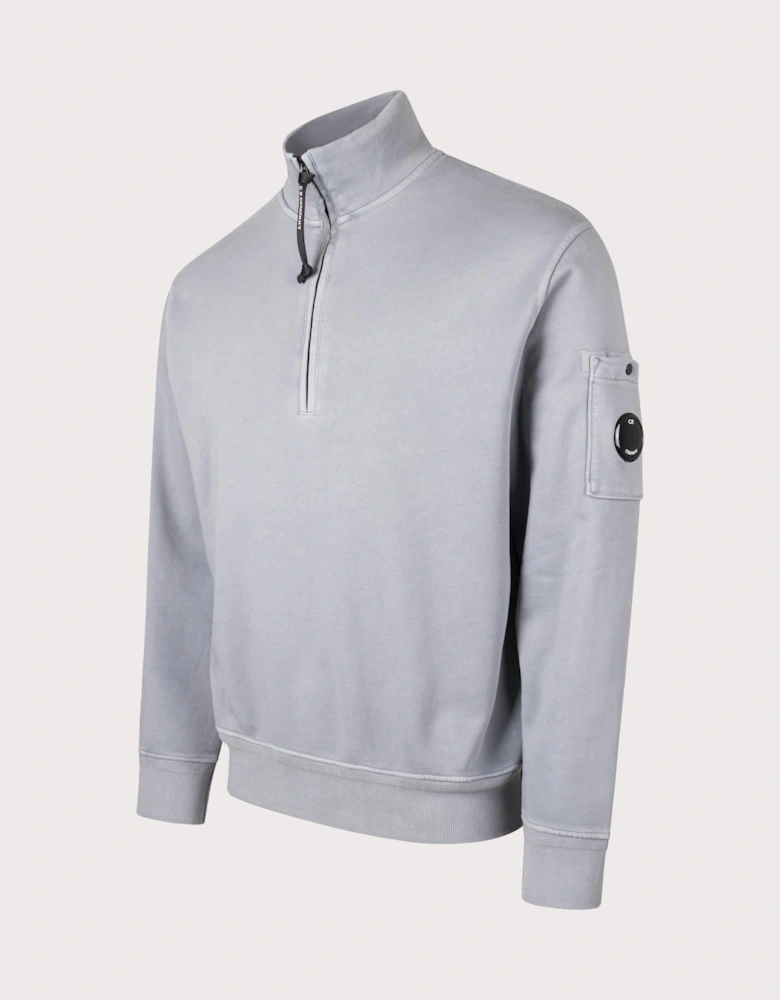 Cotton Diagonal Quarter Zip Sweatshirt