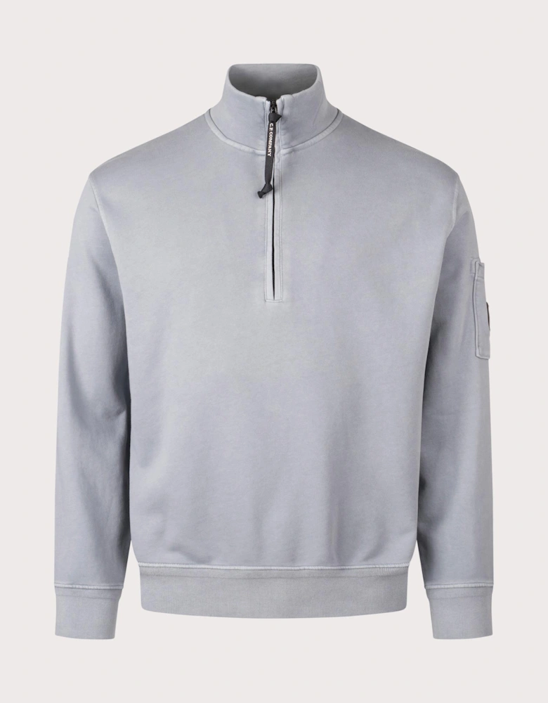 Cotton Diagonal Quarter Zip Sweatshirt