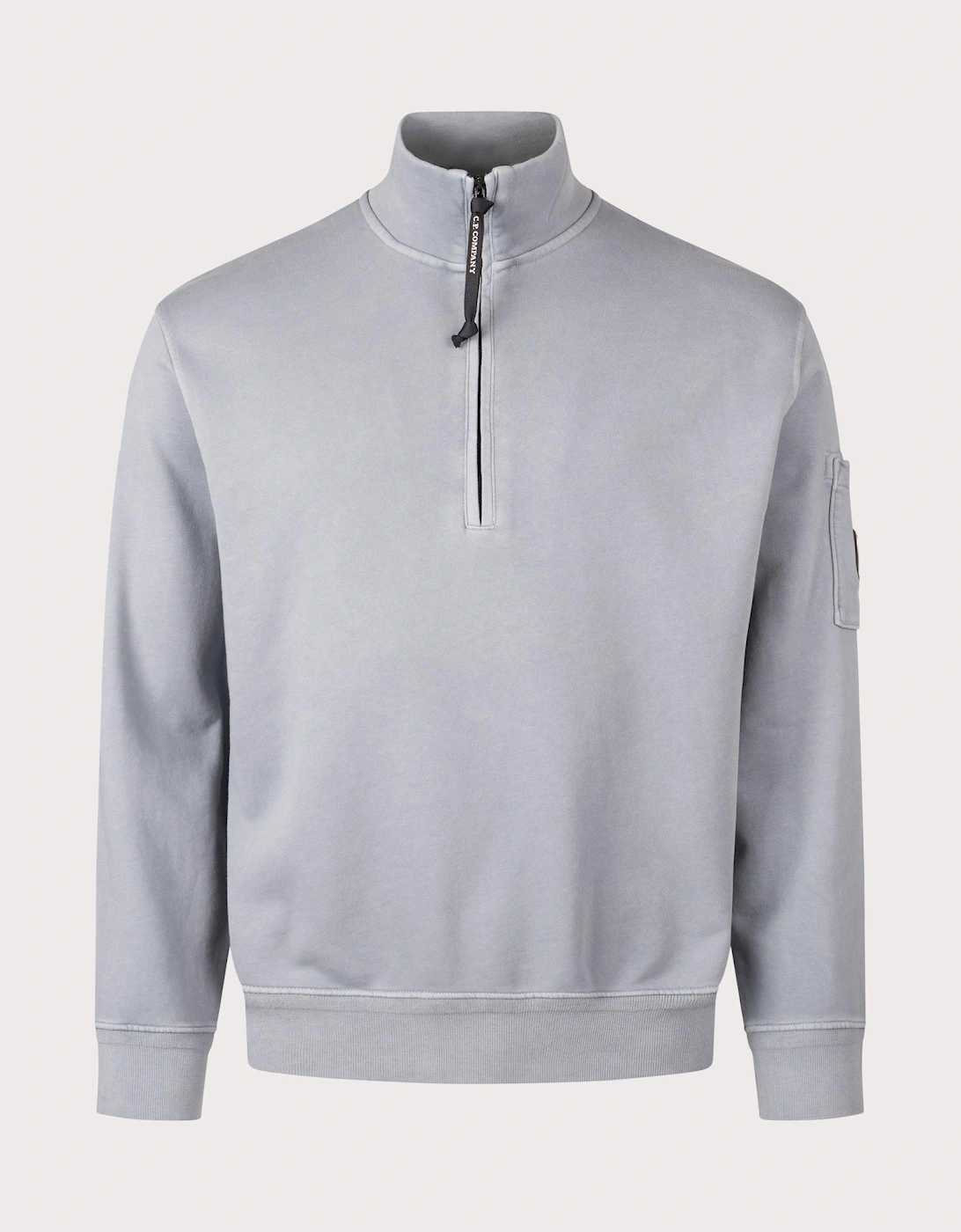 Cotton Diagonal Quarter Zip Sweatshirt