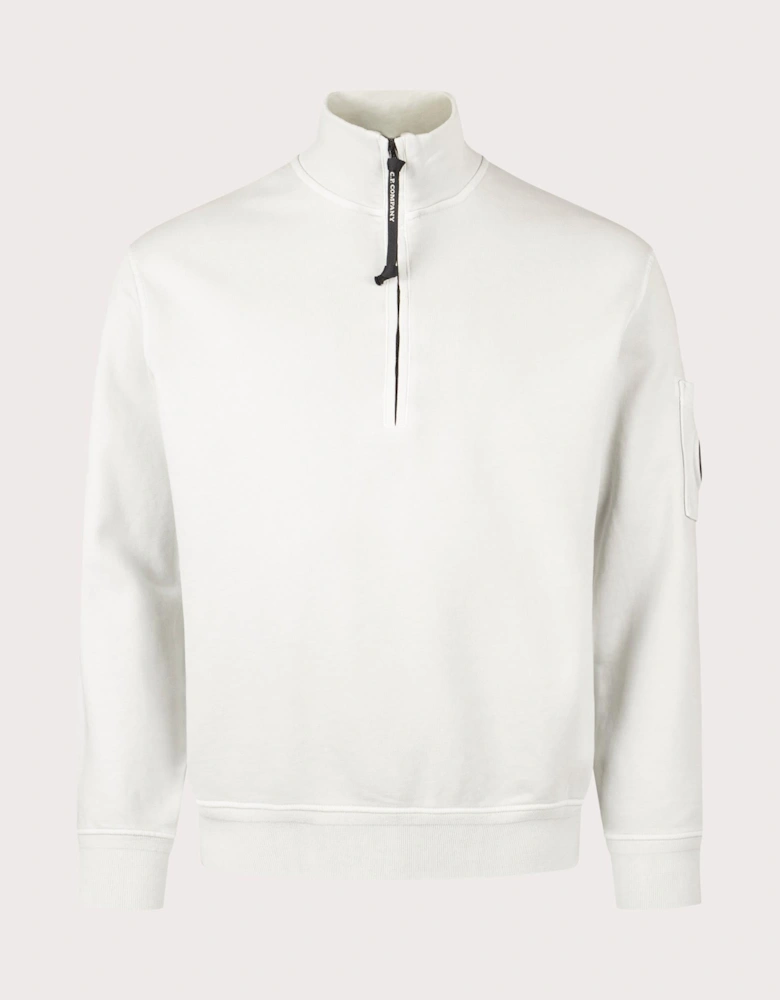 Cotton Diagonal Quarter Zip Sweatshirt