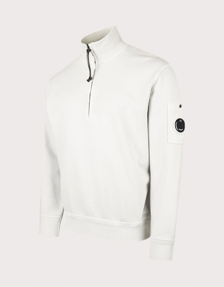 Cotton Diagonal Quarter Zip Sweatshirt