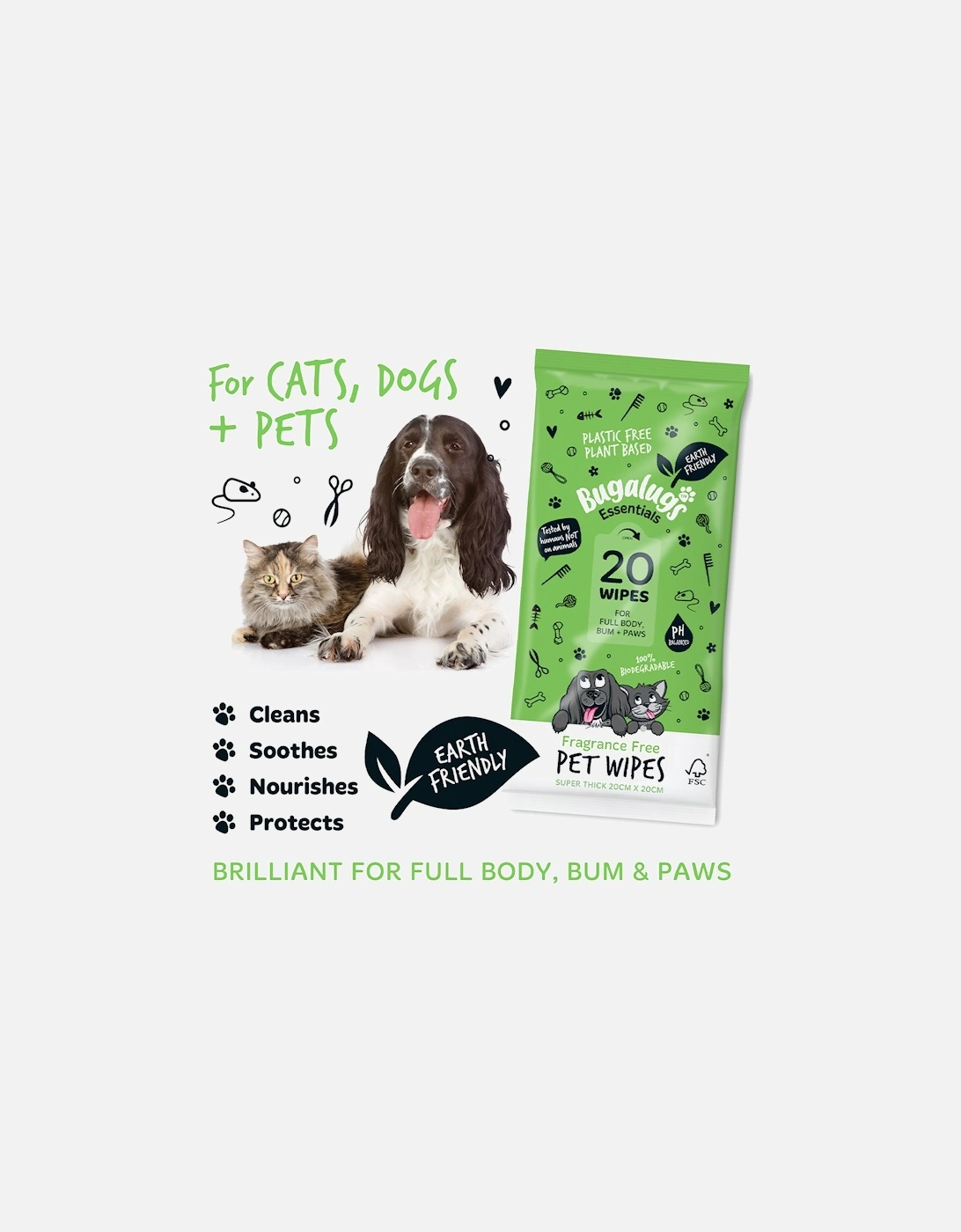 Pet Wipes Bio-Degradable 20 Pack (Travel)