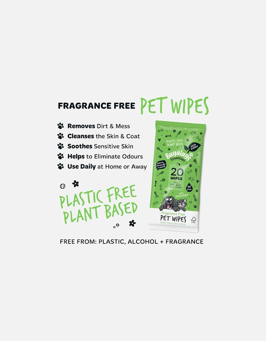 Pet Wipes Bio-Degradable 20 Pack (Travel)