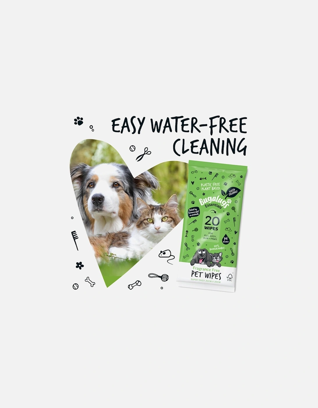 Pet Wipes Bio-Degradable 20 Pack (Travel)