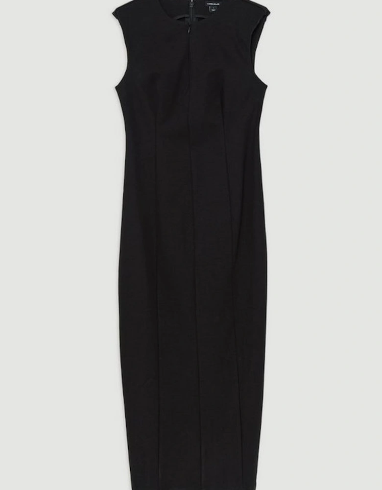 Dart Detail Luxe Ponte Jersey Midi Dress