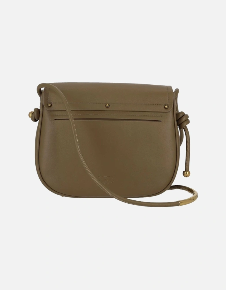 Small Leather Shoulder Bag with Logo Detail Women - Green Crossbody