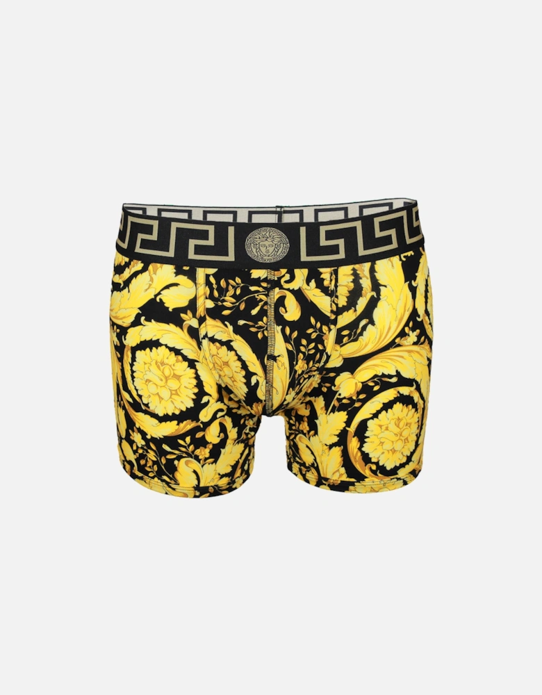 Barocco Print, Greca Boxer Briefs, Black/Gold