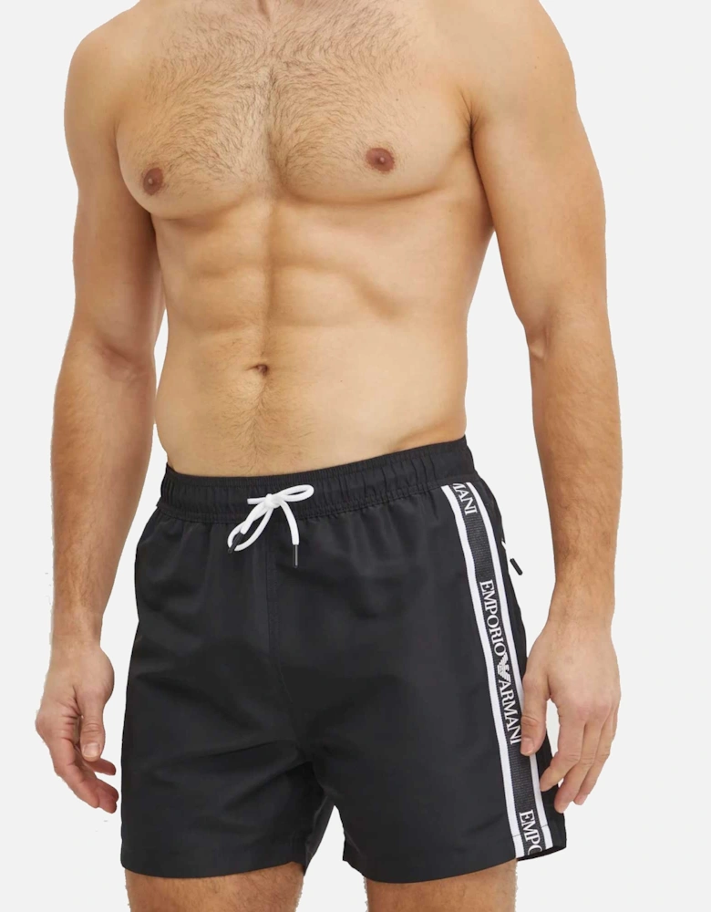 Beach Woven Tape Logo Swim Shorts Black