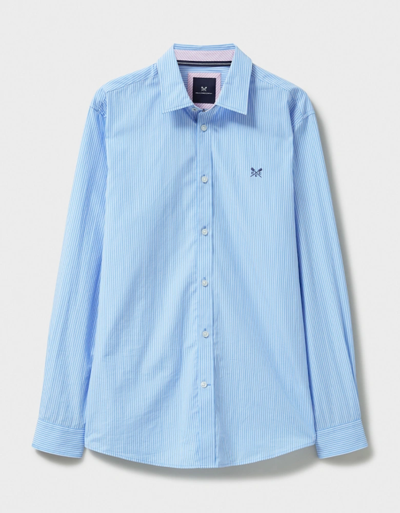 Men's Crew Classic Micro Stripe Shirt Heritage Sky/White