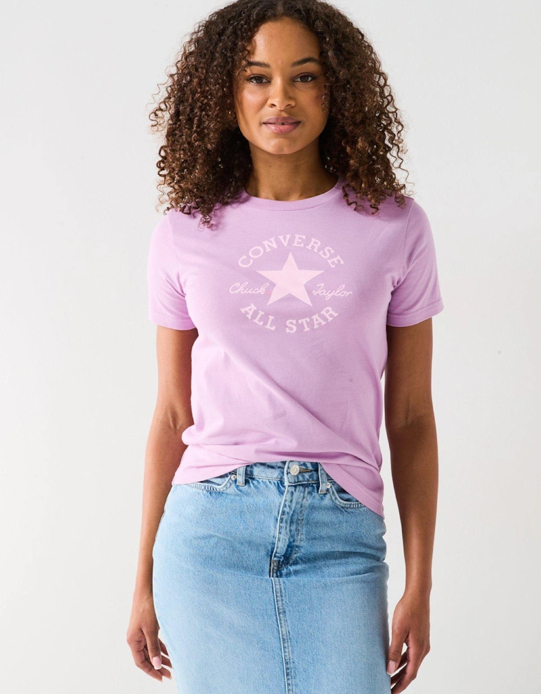 Womens Chuck Patch Glitter Tee - Purple