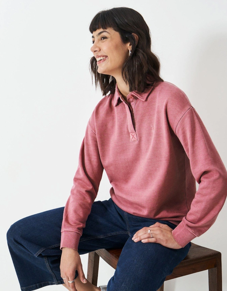 Pigment Dyed Rugby Sweatshirt - Pink