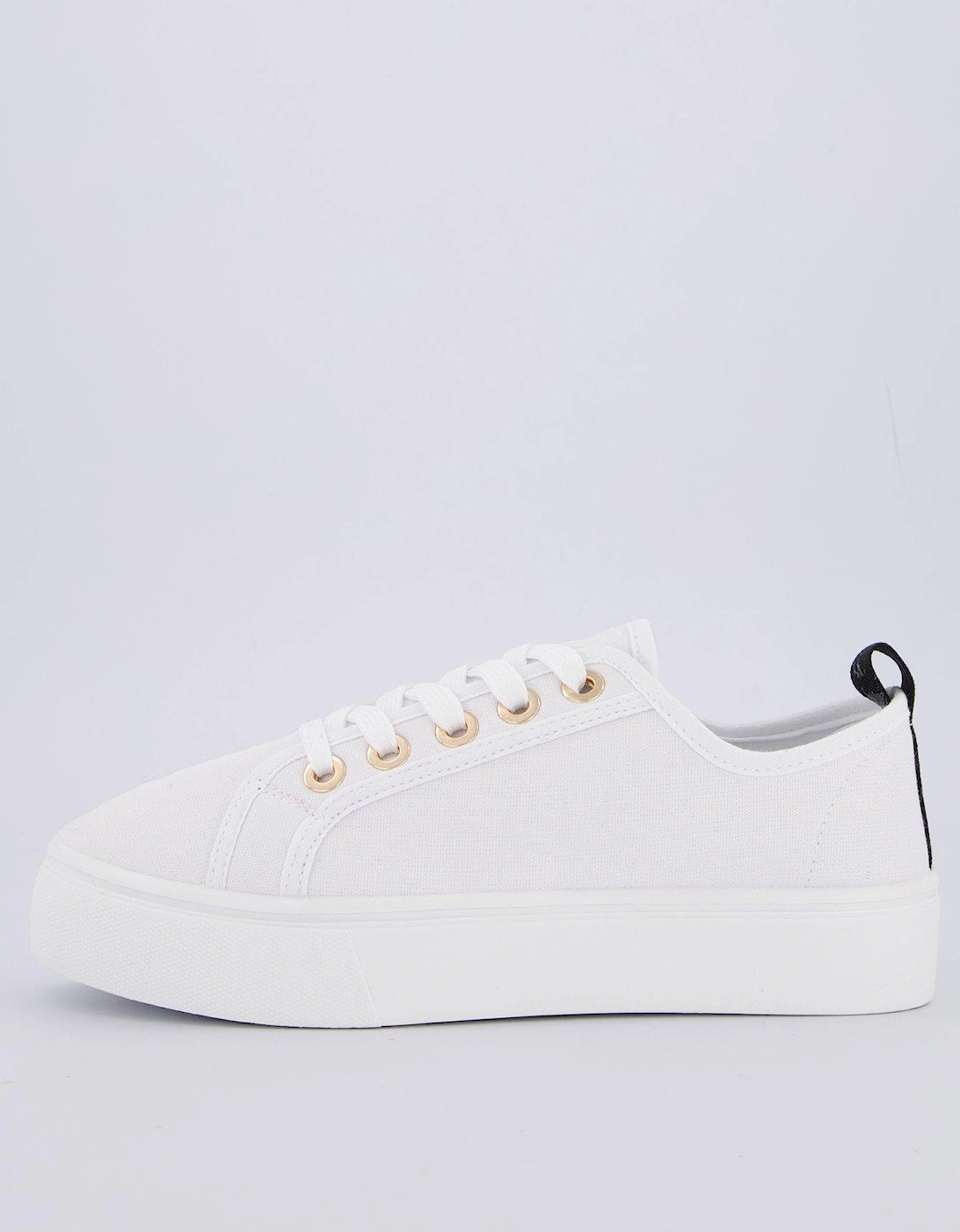 Standard Canvas Lace Up Platform Trainer - White, 2 of 1