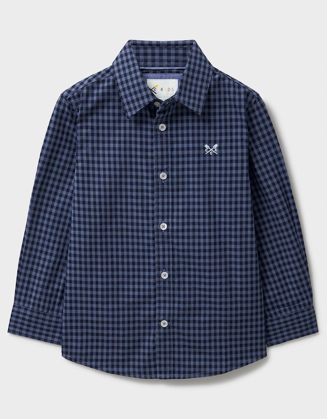 Boys Long Sleeve Gingham Shirt - Blue, 2 of 1