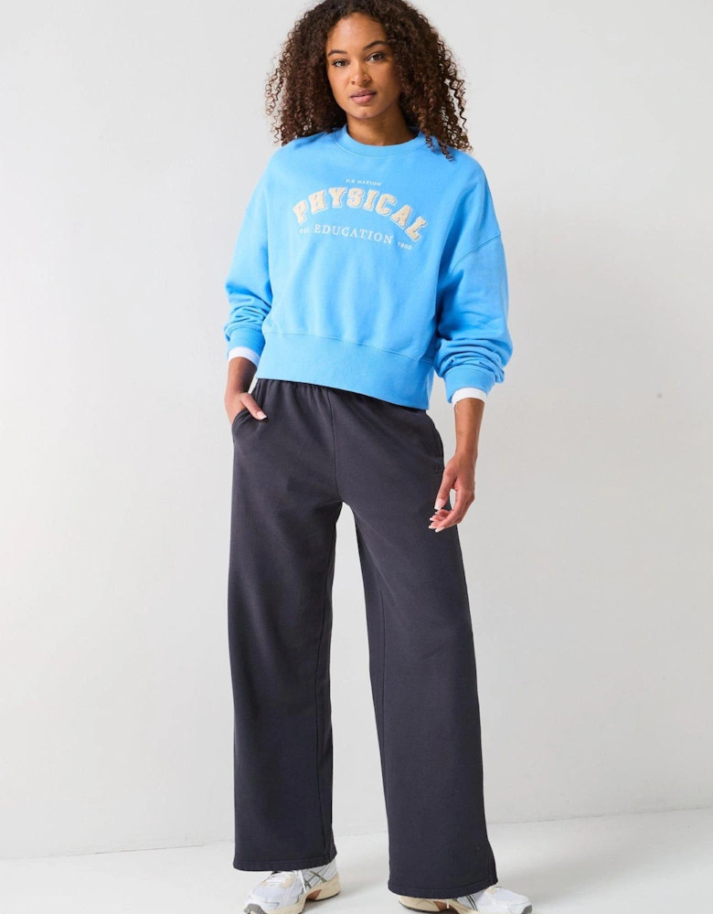 Womens Physical Crew Neck Sweatshirt - Cornflower Blue