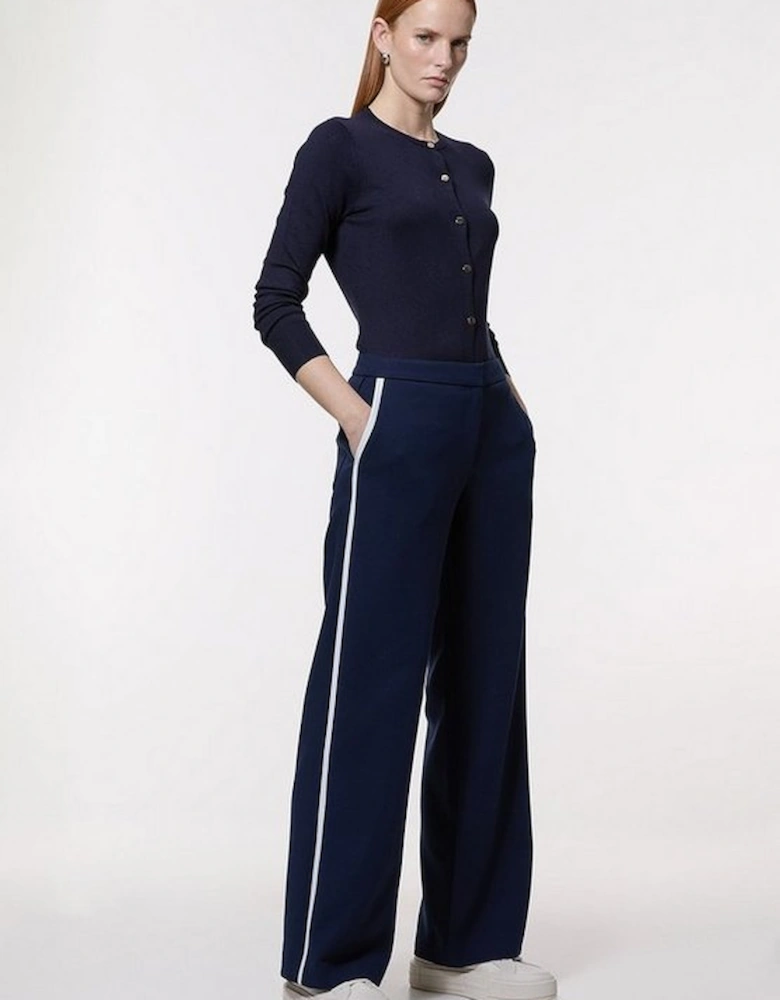 Compact Stretch Tipped Pocketed Tailored Straight Leg Trouser