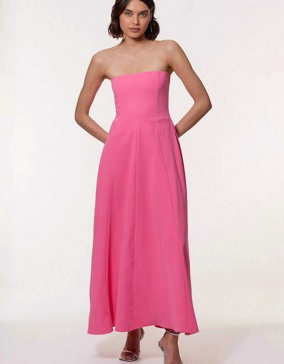 Soft Tailored Bandeau Midi Dress, 5 of 4