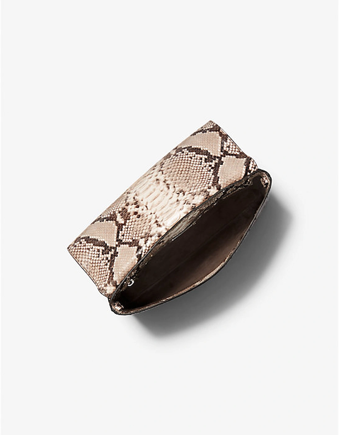 Ali Fringed Python Embossed Leather Clutch