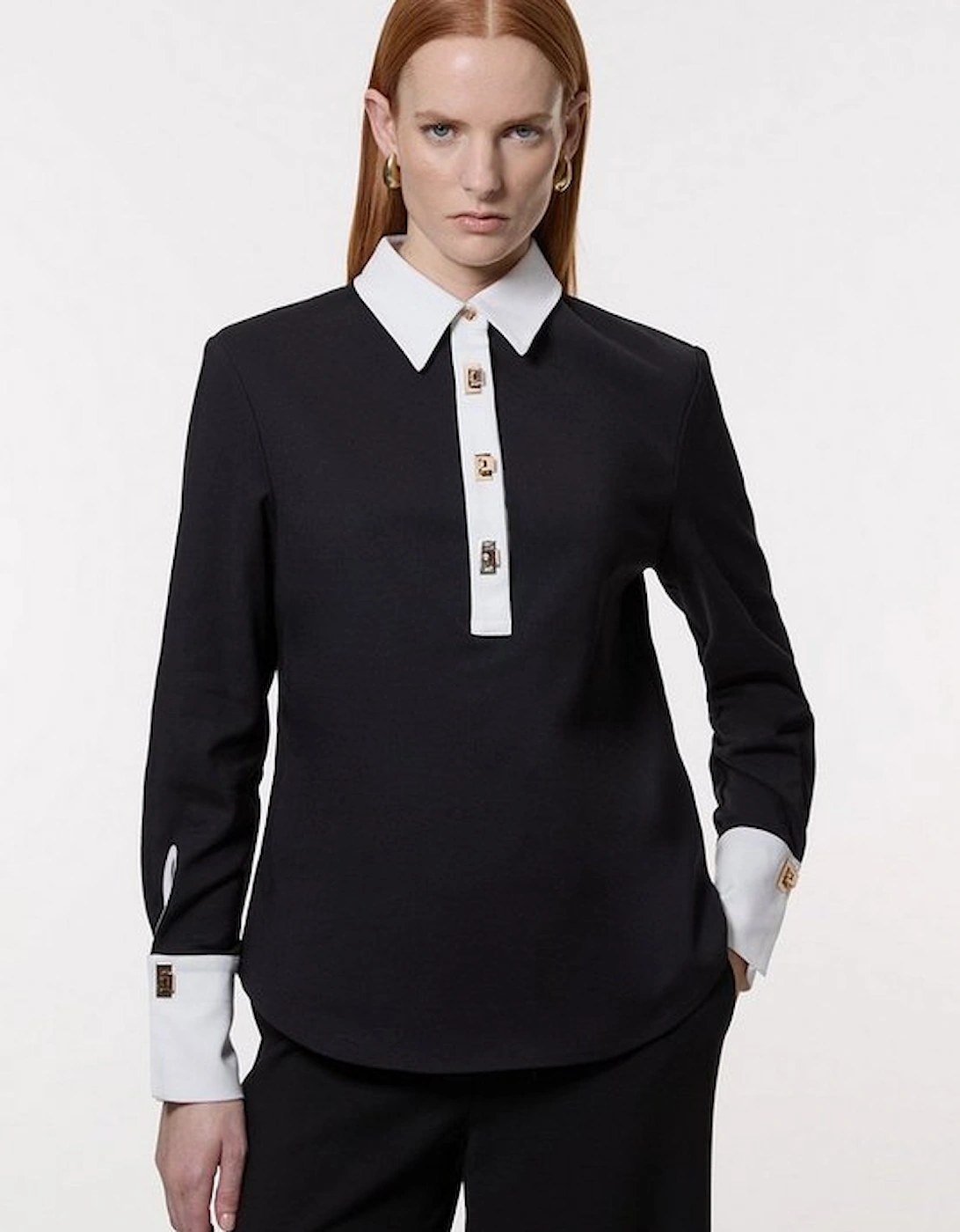 Techno Cotton Woven Shirt With Gold Clasp, 5 of 4