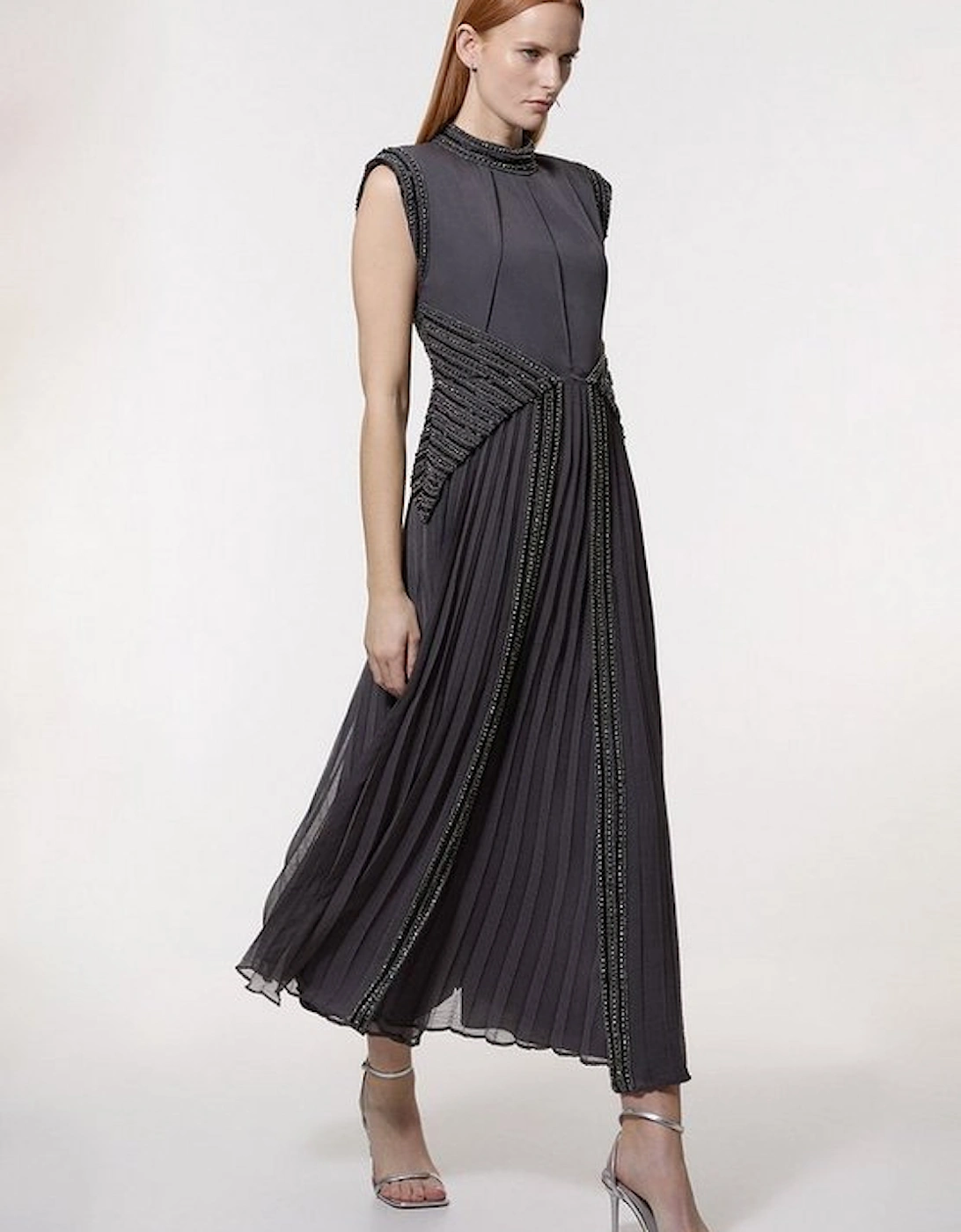 Embellished Beaded Woven Maxi Dress, 4 of 3