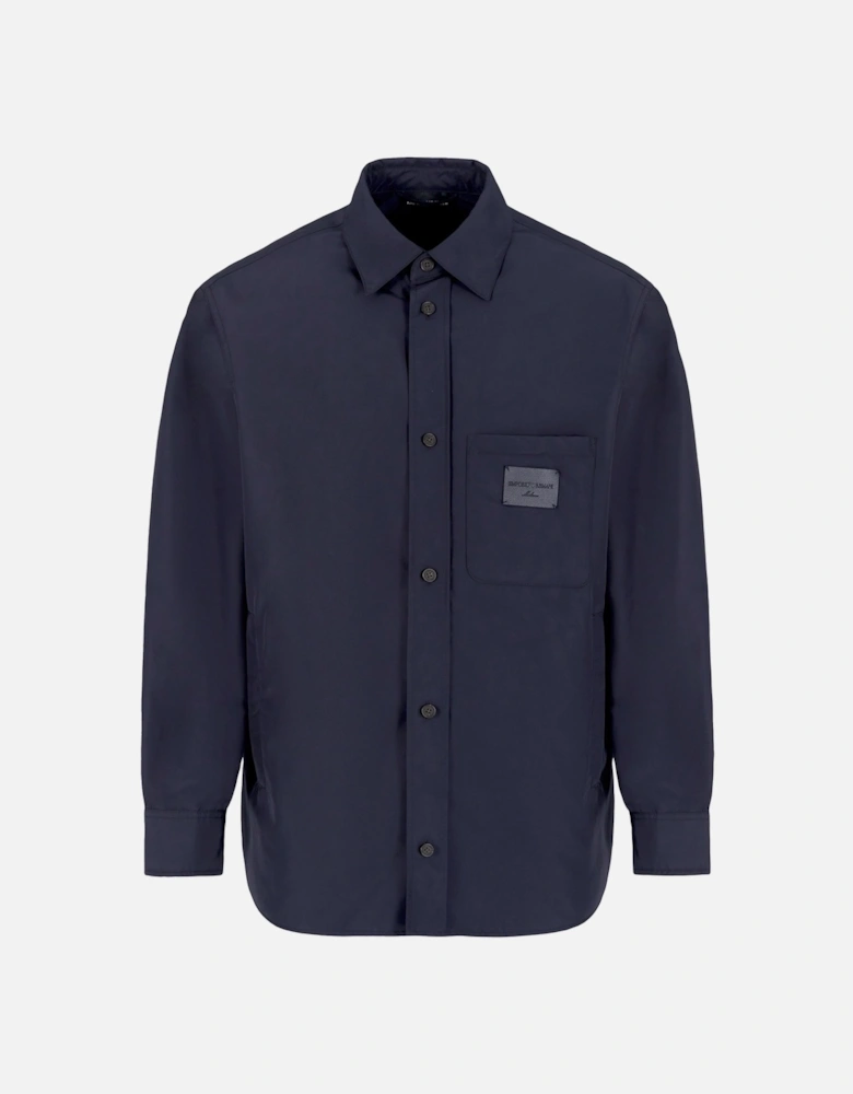 Patch Logo Nylon Overshirt Navy