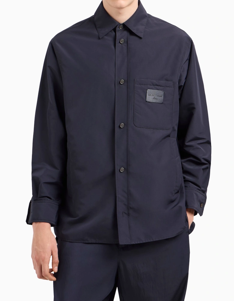 Patch Logo Nylon Overshirt Navy