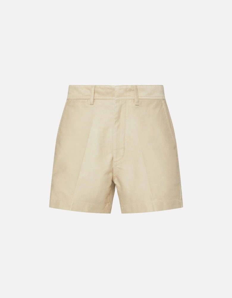 Brushed Cotton Chino Shorts Beige