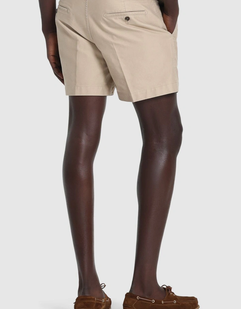 Brushed Cotton Chino Shorts Beige