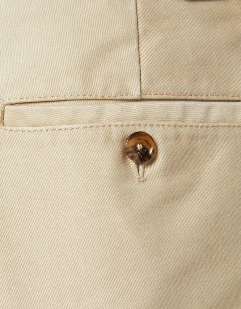 Brushed Cotton Chino Shorts Beige