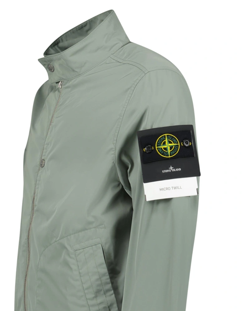 Micro Twill Blouson Jacket in Sage Green