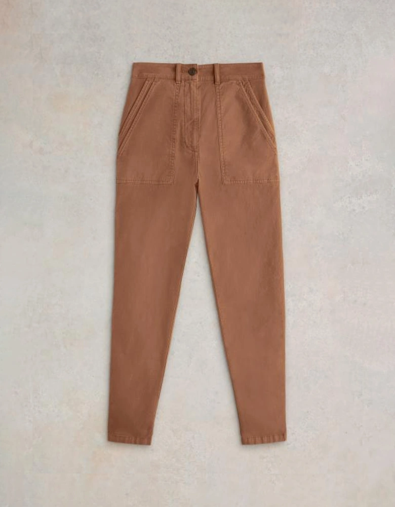 Women's Twister Chino Trouser Short Dark Tan